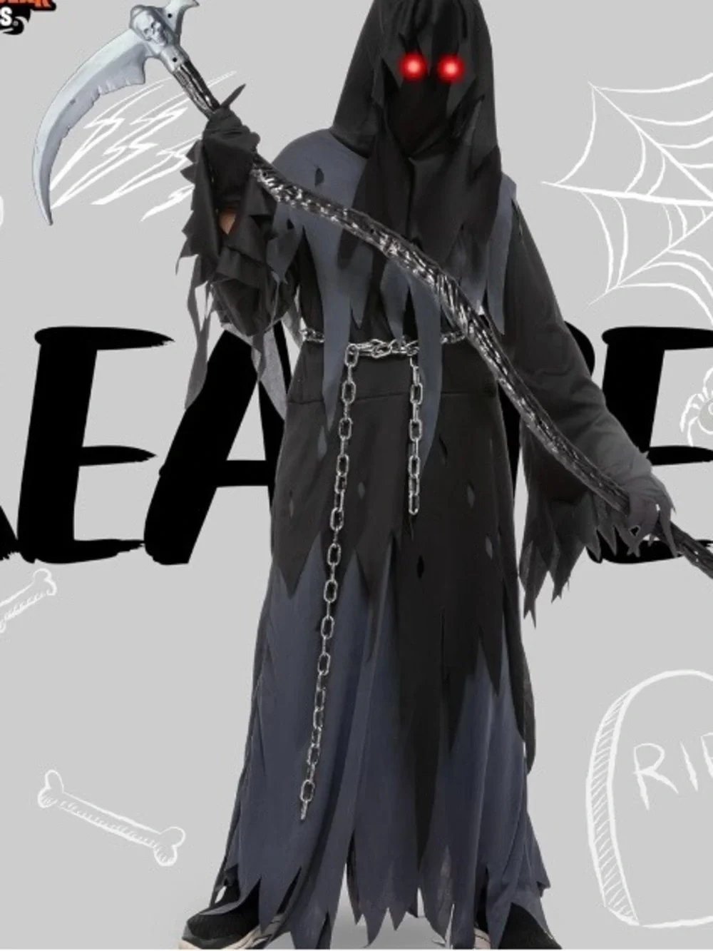 NWT Spooktacular Creations Grim Reaper Costume Child Medium 8-10 New In Package